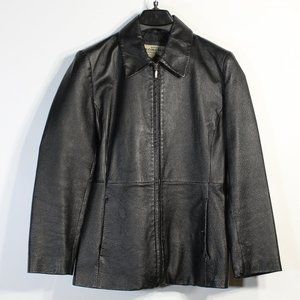 SONOMA Leather Jacket Men's Black Medium Genuine Coat | Overcoat | Pea | Trench